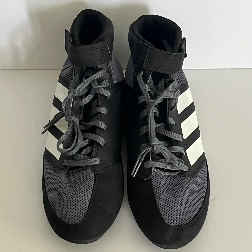 Adidas Mat Hog 2.0 Wrestling Shoes Men's 11.5 Black Gray White Athletic FZ5391